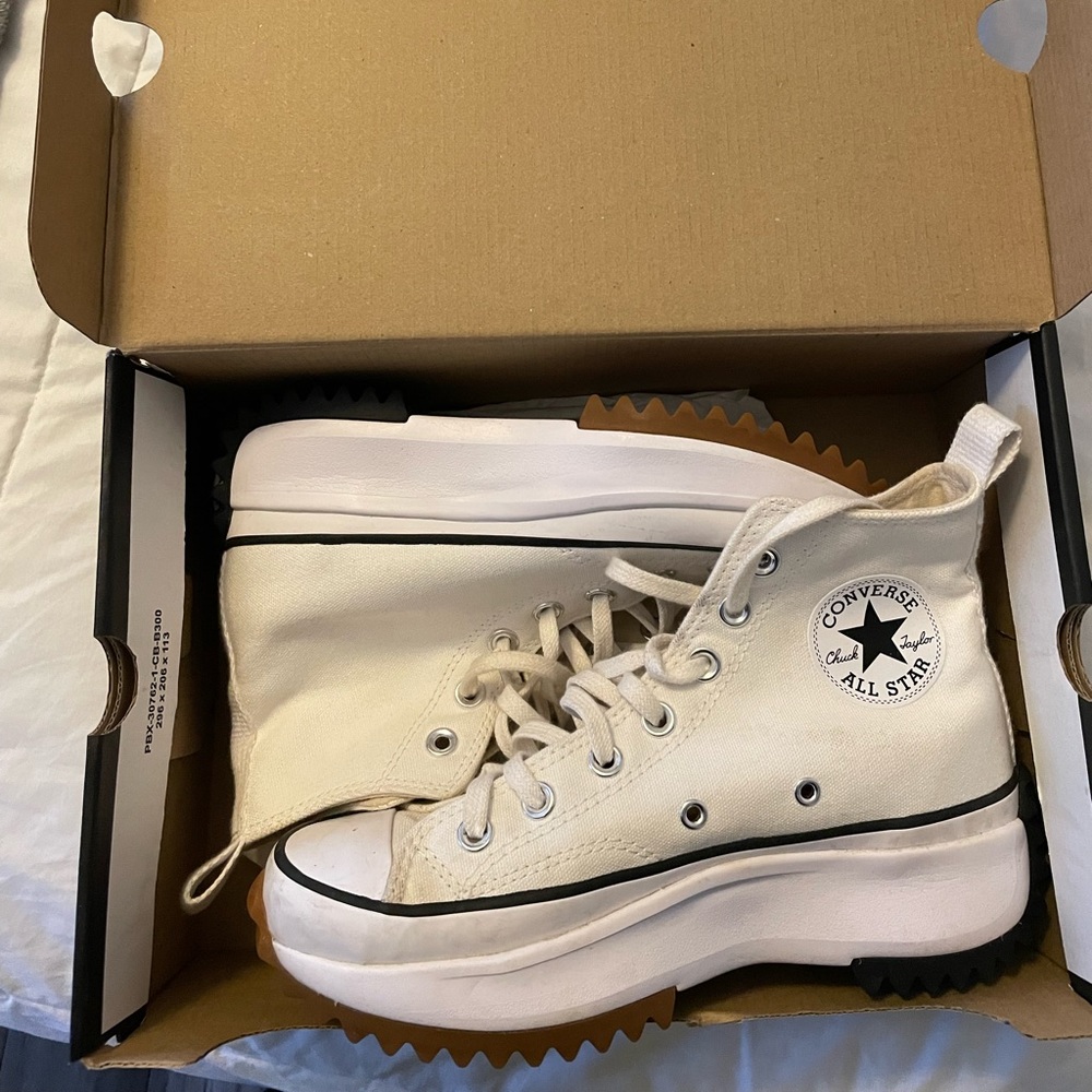 Converse run star hike white platform